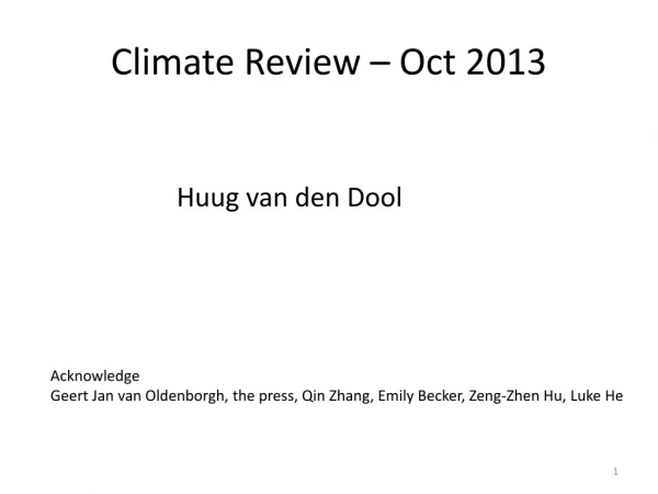 Climate Review – Oct 2013