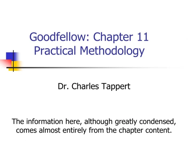Goodfellow: Chapter 11 Practical Methodology