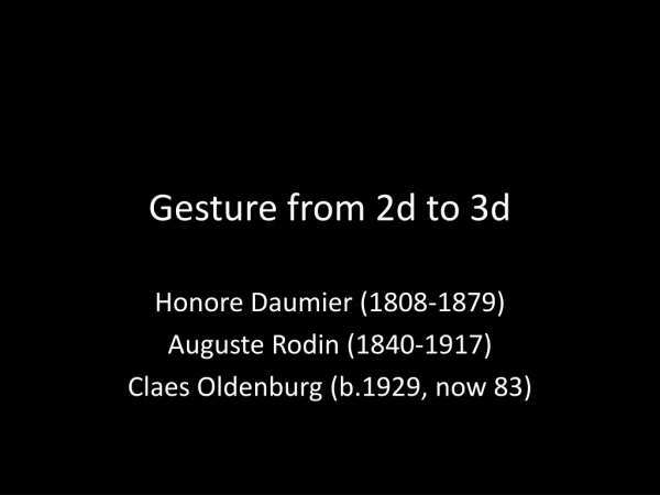 Gesture from 2d to 3d