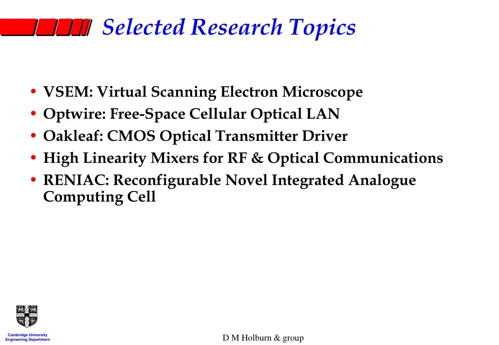 selected research topics
