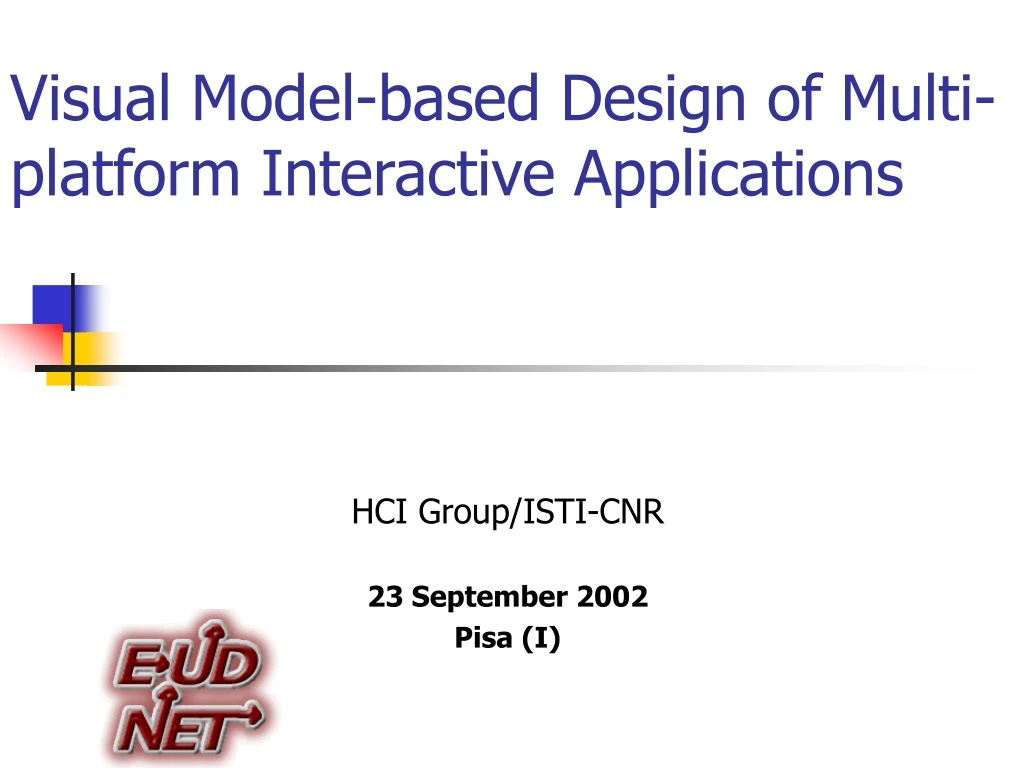 visual model based design of multi platform interactive applications