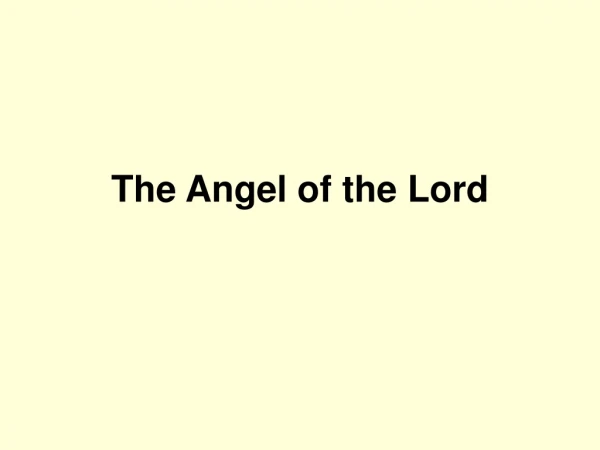The Angel of the Lord