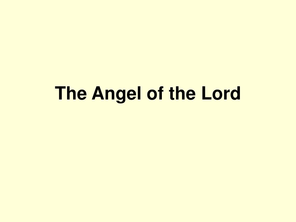 the angel of the lord