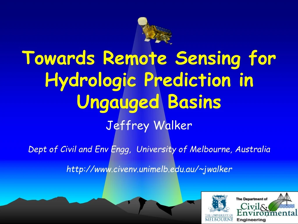 towards remote sensing for hydrologic prediction