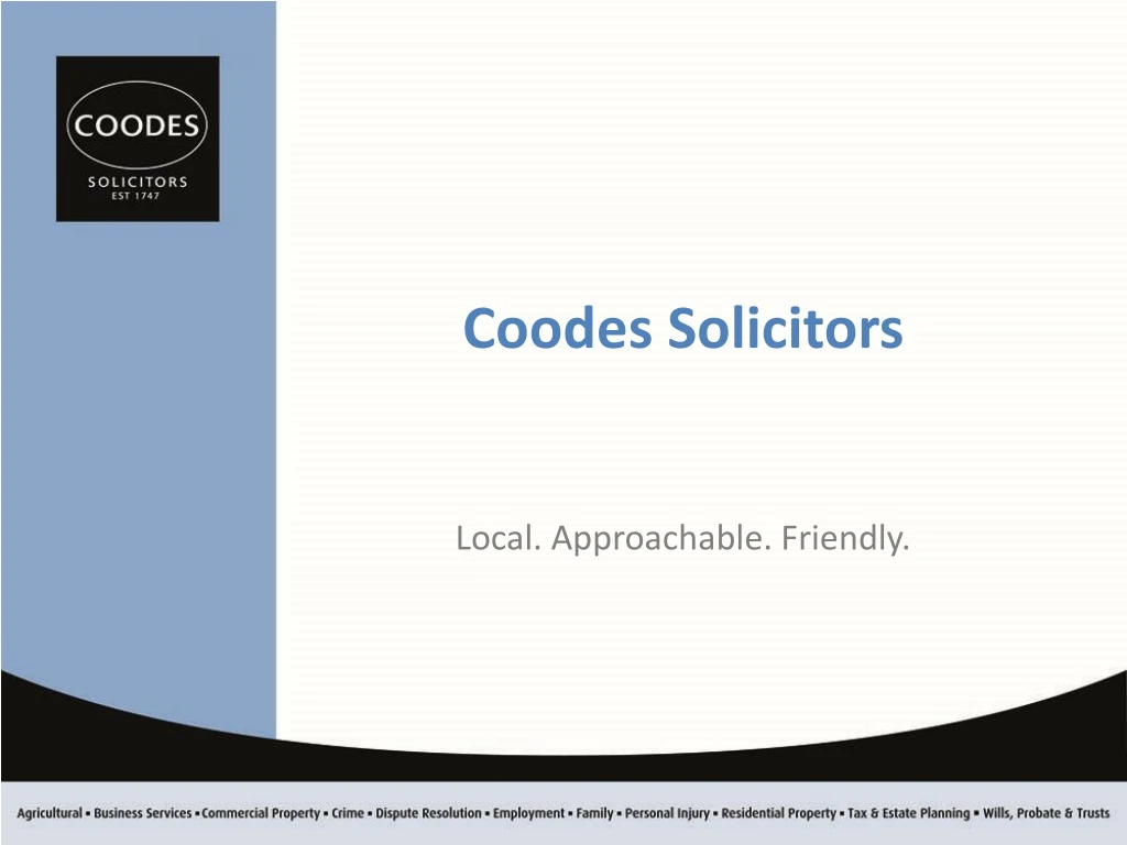 coodes solicitors local approachable friendly
