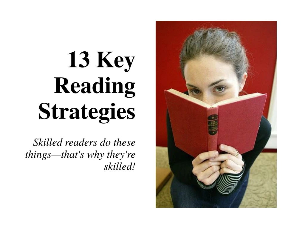 13 key reading strategies skilled readers