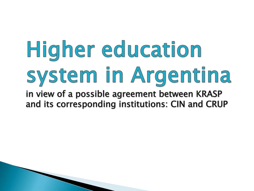 higher education system in argentina in view