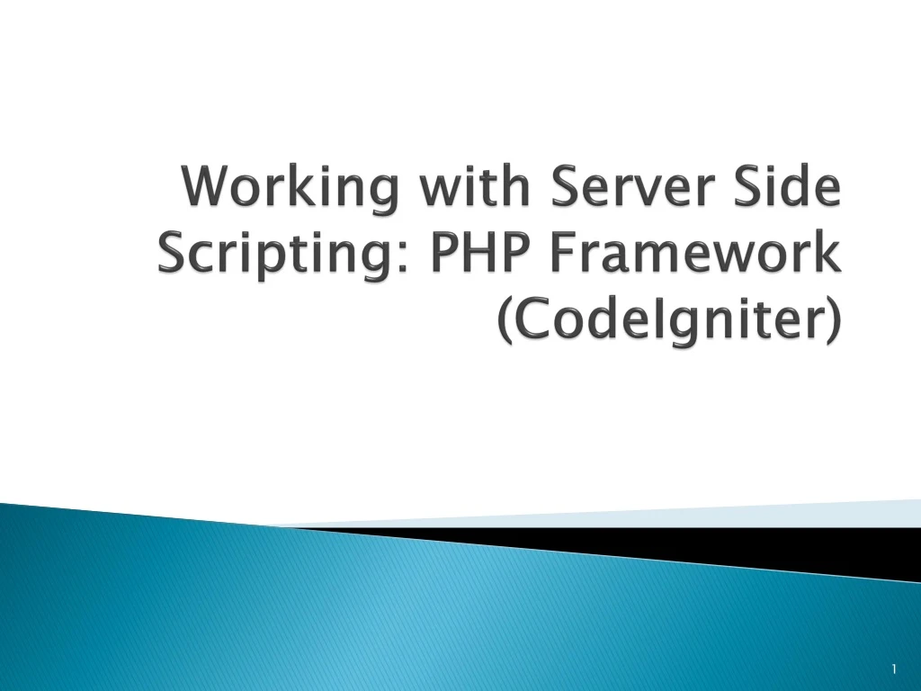 working with server side scripting php framework codeigniter