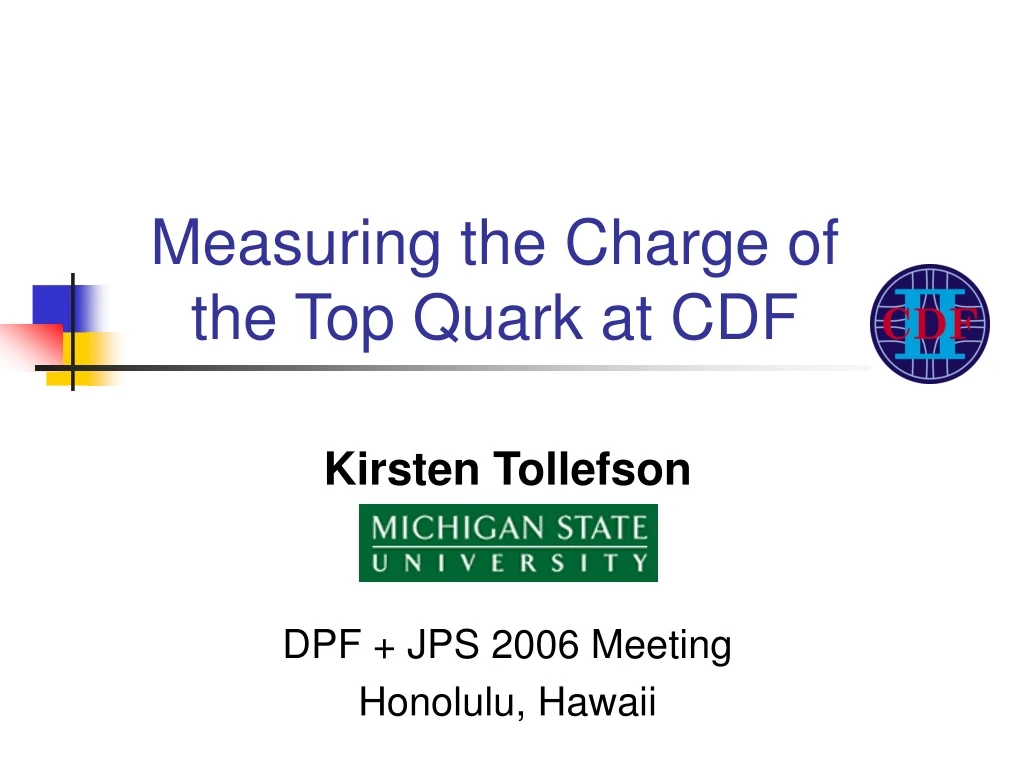 measuring the charge of the top quark at cdf