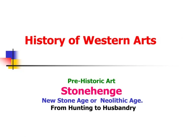 History of Western Arts