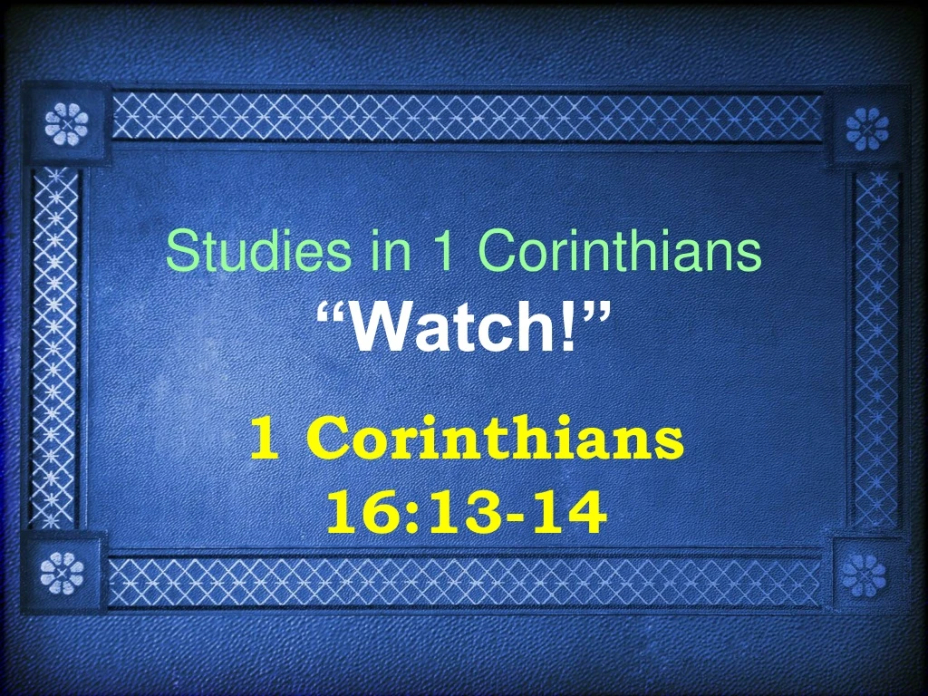 studies in 1 corinthians watch