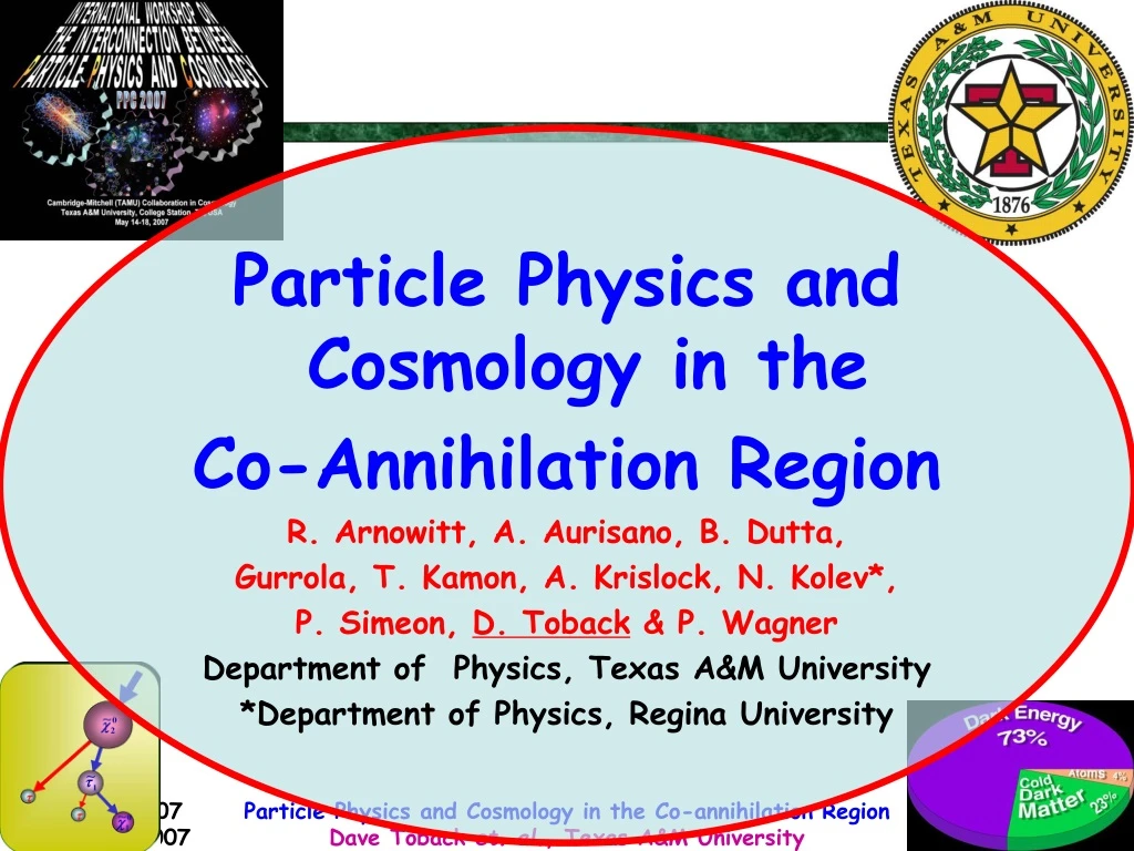 particle physics and cosmology