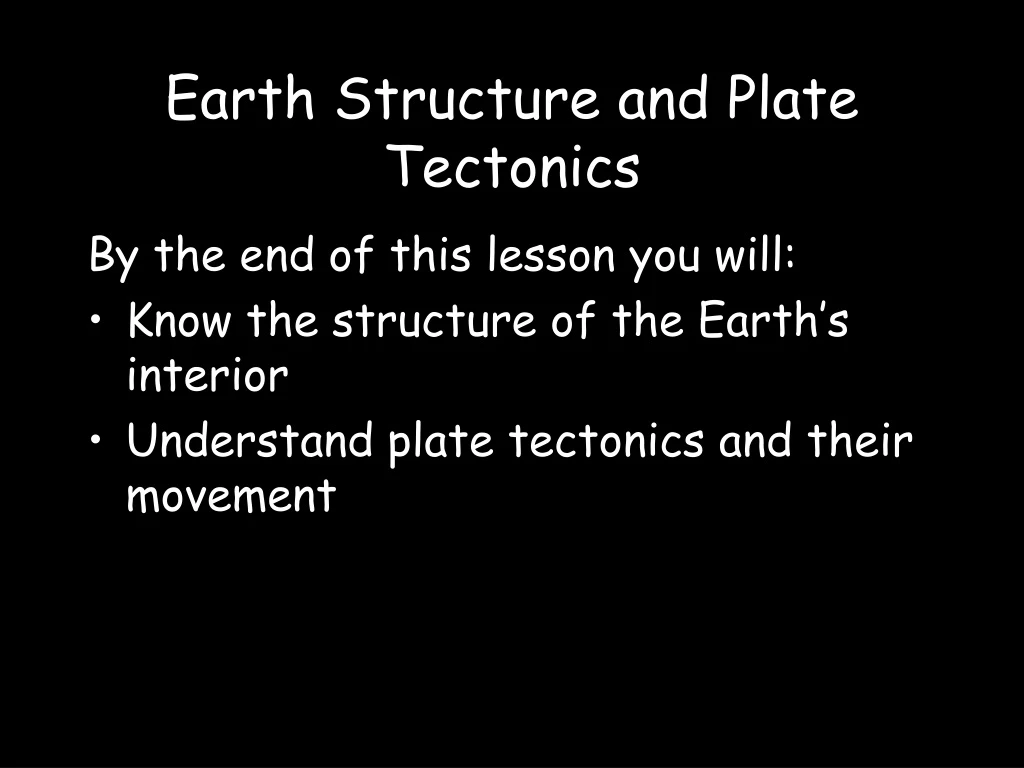 earth structure and plate tectonics