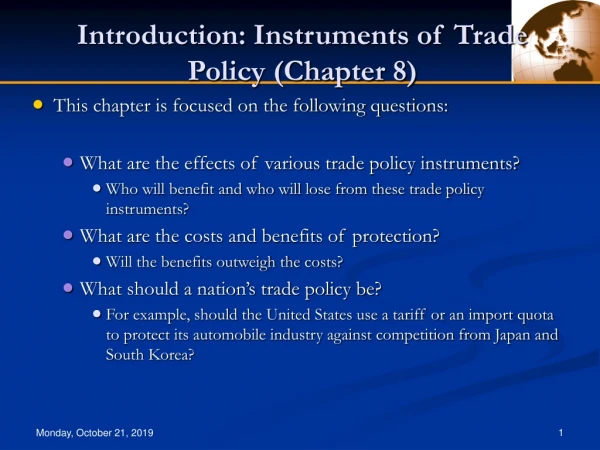 Introduction: Instruments of Trade Policy (Chapter 8)