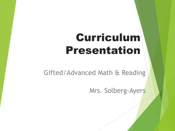 Curriculum Presentation