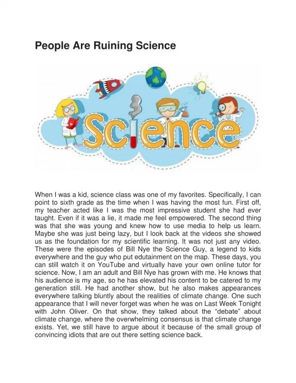 People Are Ruining Science