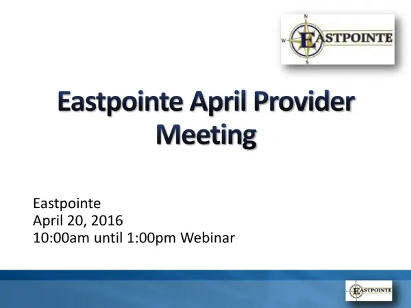Eastpointe April Provider Meeting