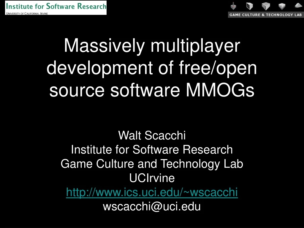 massively multiplayer development of free open source software mmogs