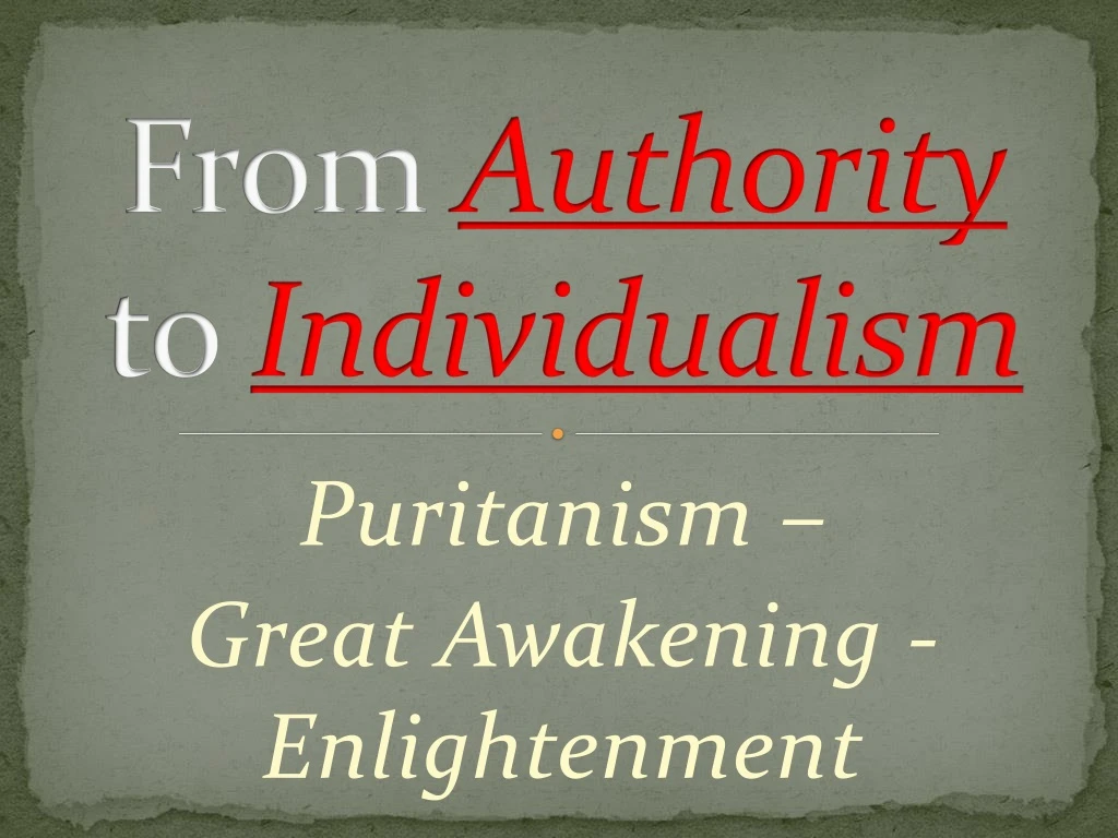 from authority to individualism