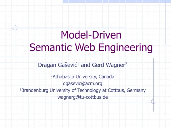 Model-Driven Semantic Web Engineering