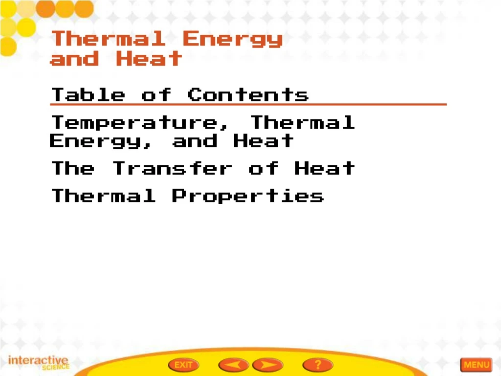 thermal energy and heat