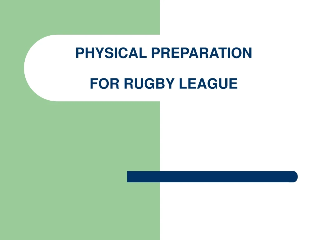 physical preparation for rugby league