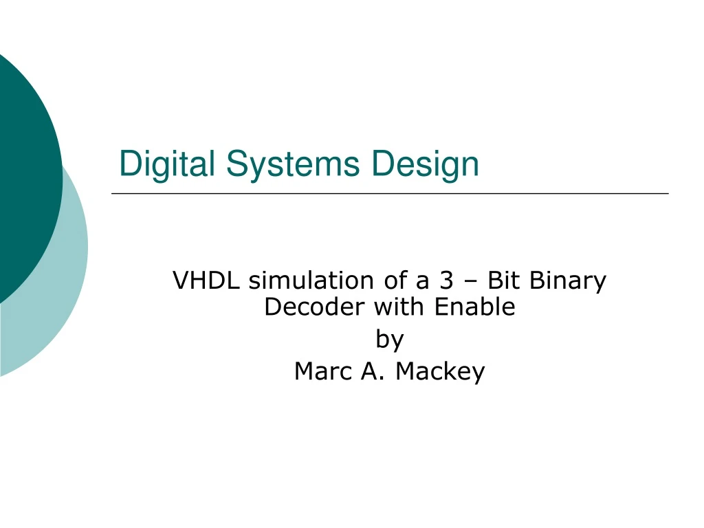 digital systems design