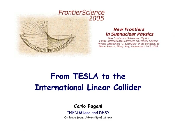 Energy Frontier and e + e - Colliders