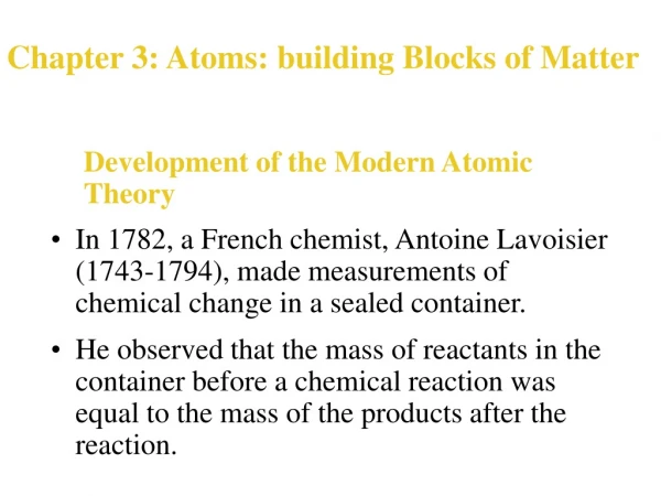 Development of the Modern Atomic Theory