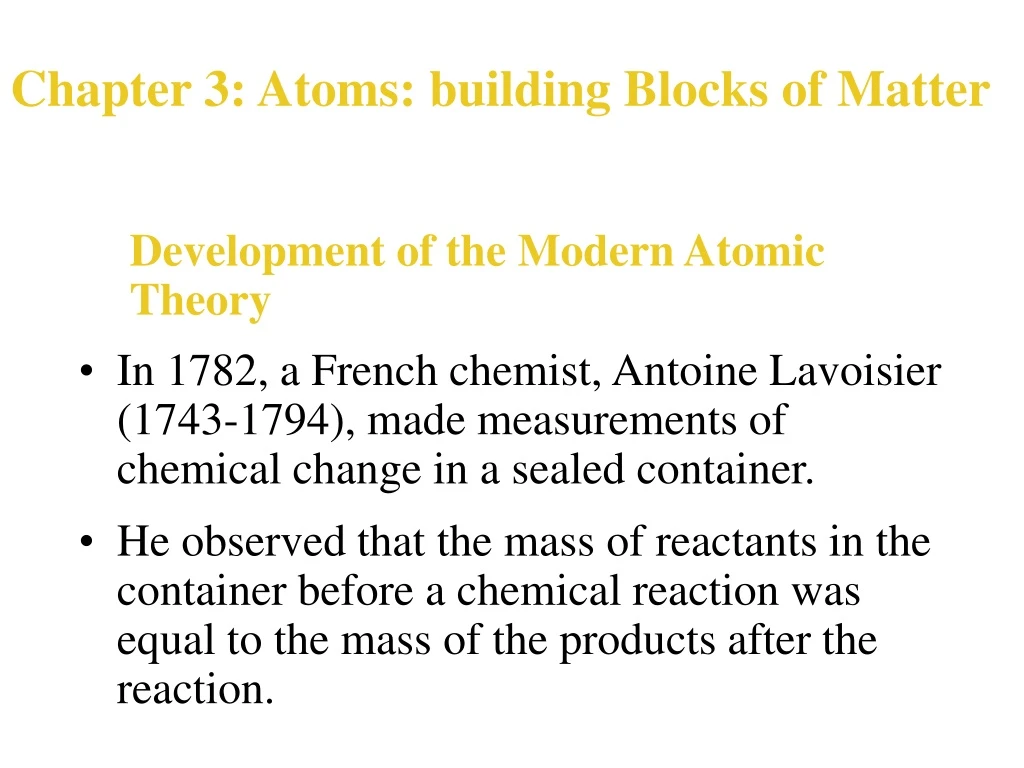 chapter 3 atoms building blocks of matter