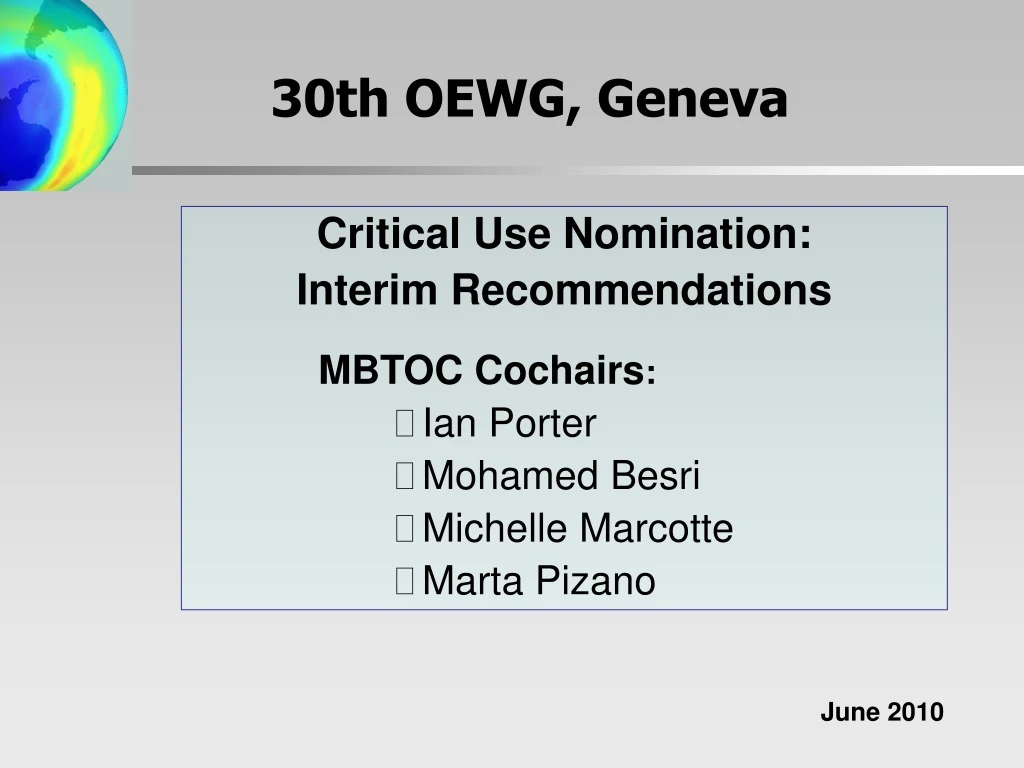 30th oewg geneva