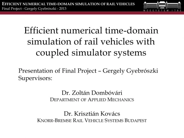 Efficient numerical time-domain simulation of rail vehicles with coupled simulator systems
