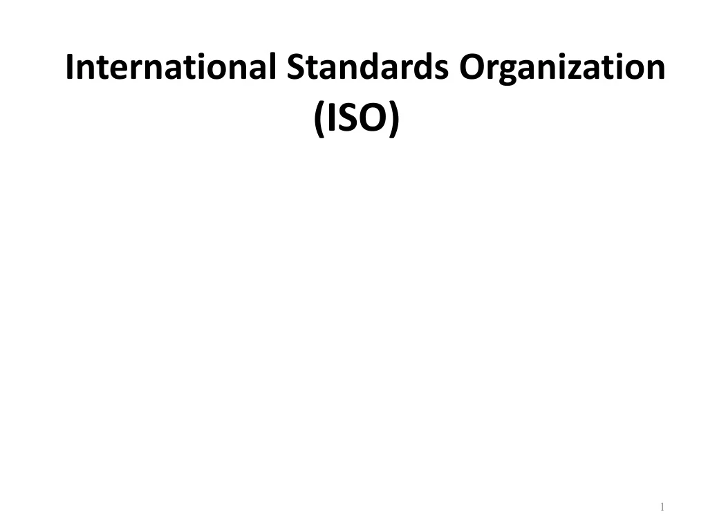 international standards organization iso