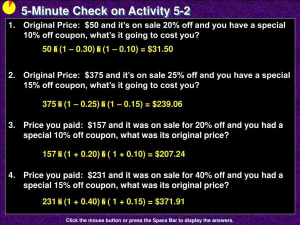 5-Minute Check on Activity 5-2