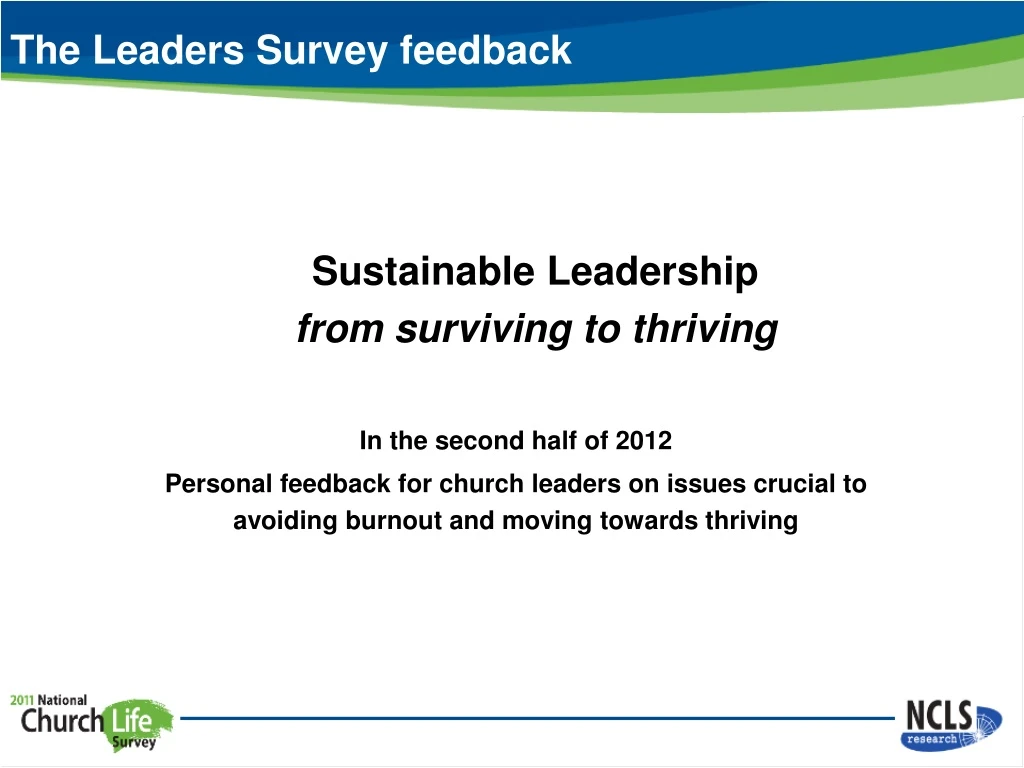 sustainable leadership from surviving to thriving