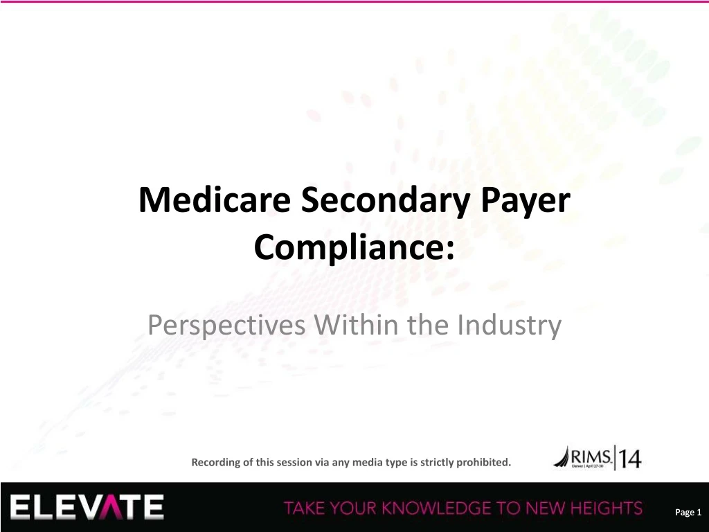 medicare secondary payer compliance