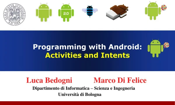 Programming with Android: Activities and Intents