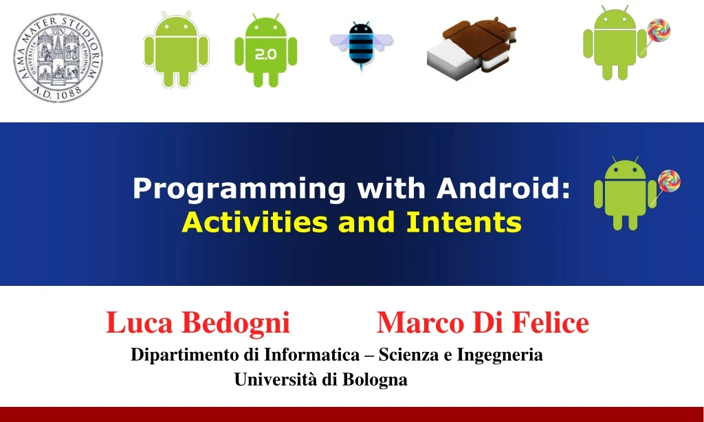 programming with android activities and intents