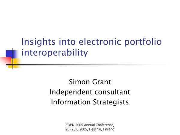 Insights into electronic portfolio interoperability
