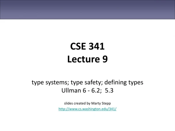 CSE 341 Lecture 9