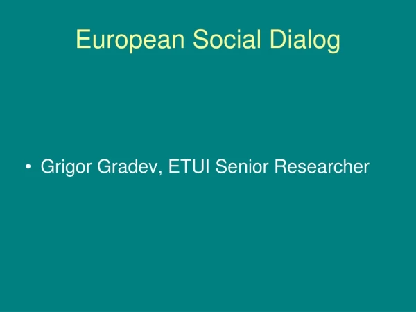 European Social Dialog