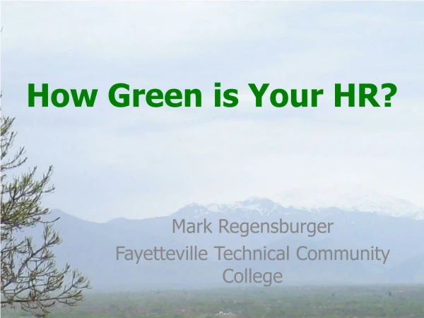 How Green is Your HR?