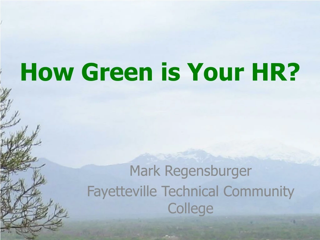 how green is your hr
