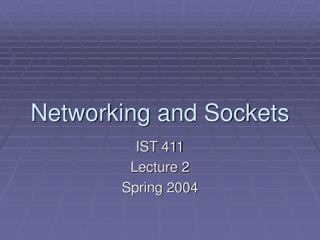 networking and sockets