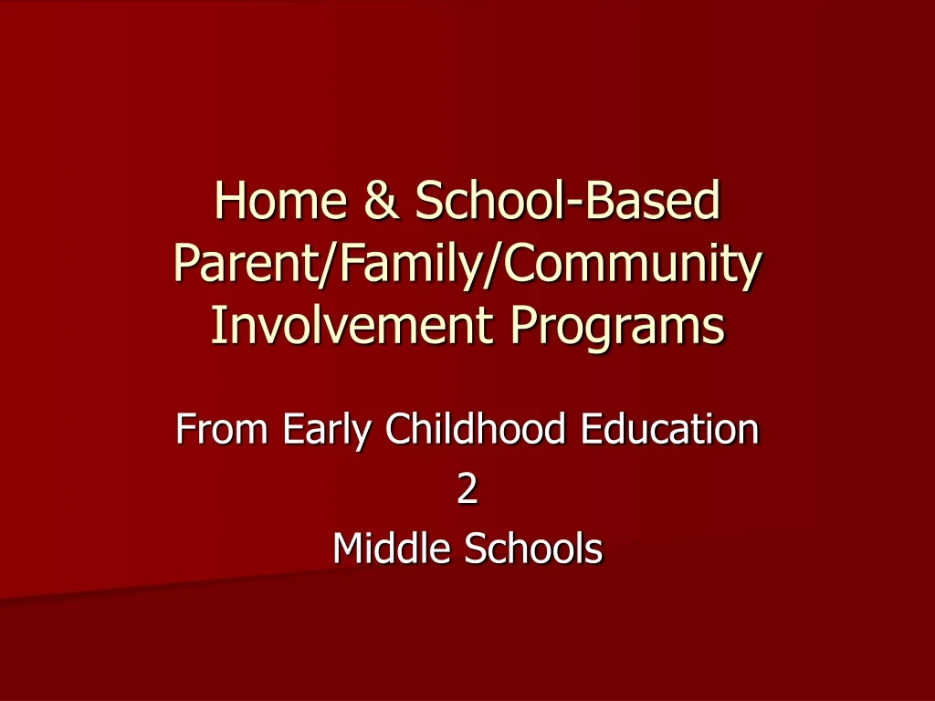 home school based parent family community involvement programs