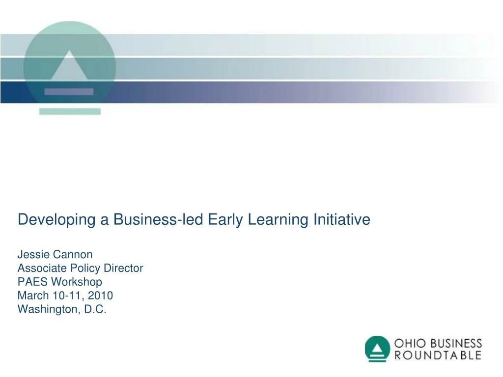 developing a business led early learning