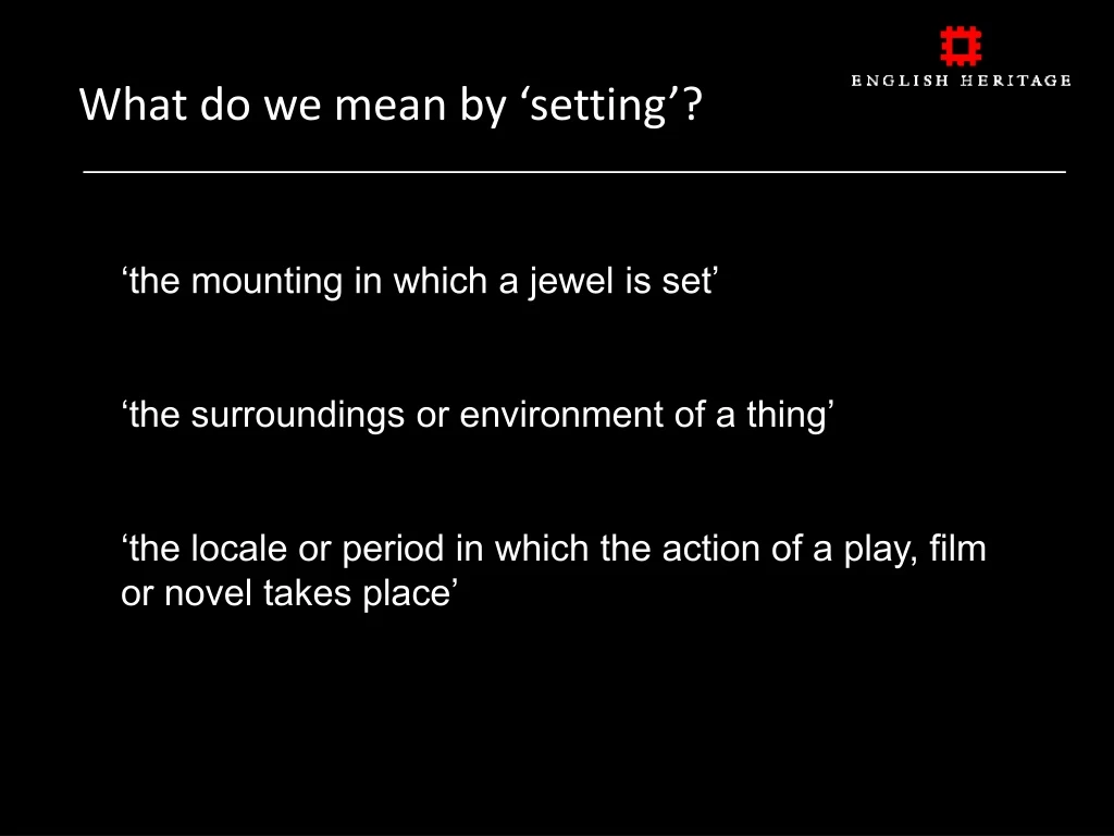 what do we mean by setting