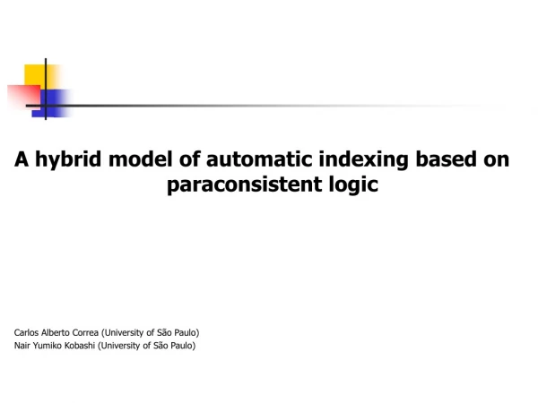 A hybrid model of automatic indexing based on paraconsistent logic