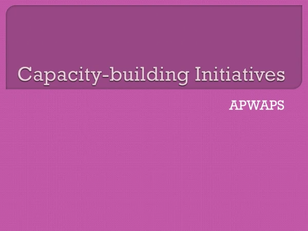 Capacity-building Initiatives
