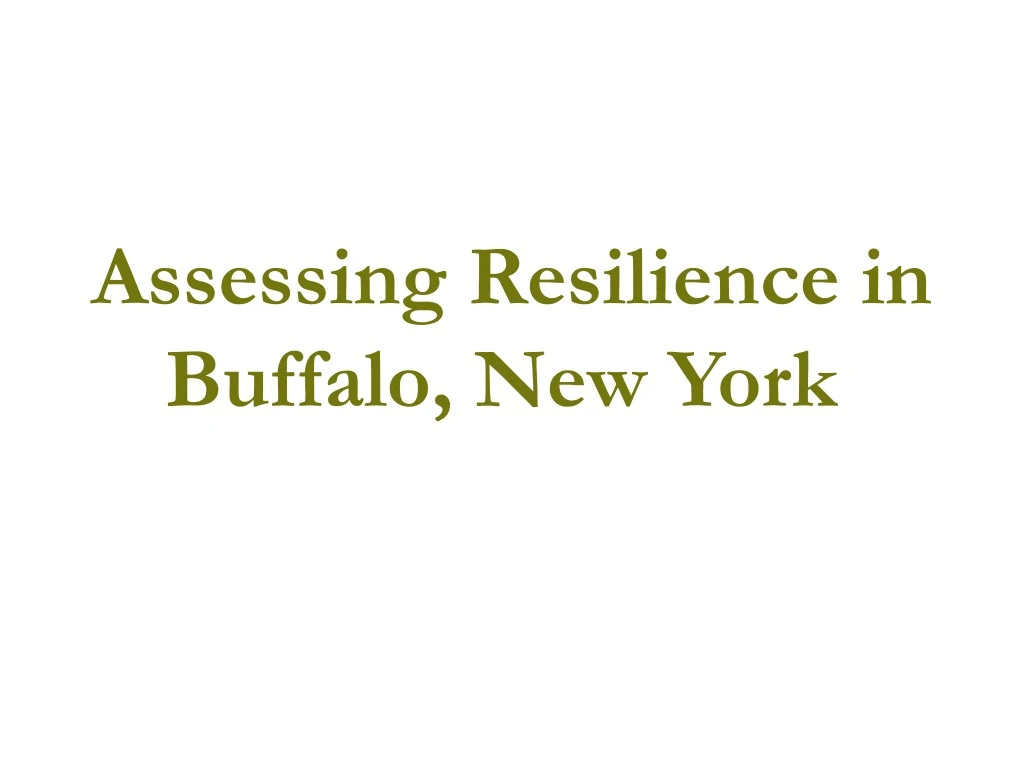 assessing resilience in buffalo new york